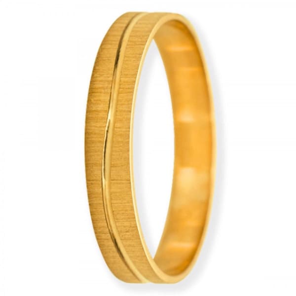 ALIANZA ORO CON BORDE DESIGUAL 4 MM