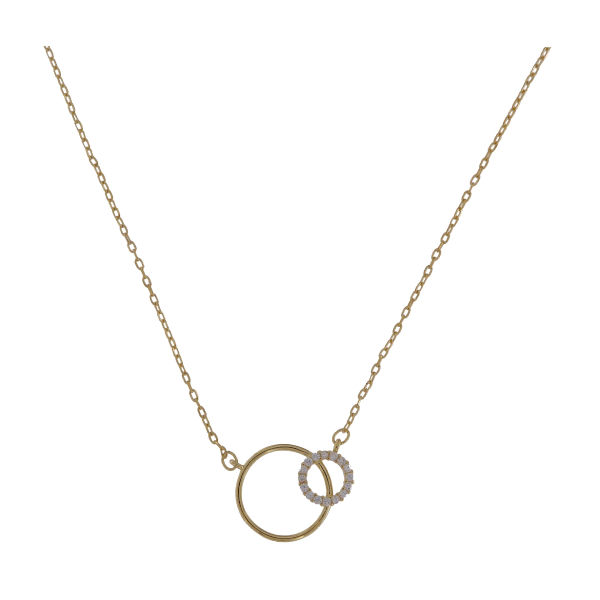 Colgante Círculos Circonitas Chapado en Oro