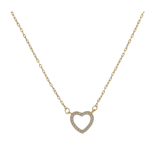 Colgante Corazón Circonitas Chapado en Oro