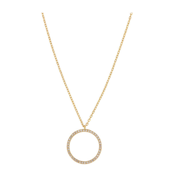 Colgante Círculos Circonitas Chapado en Oro
