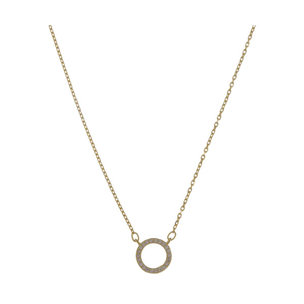 Colgante Círculo Circonitas Chapado en Oro